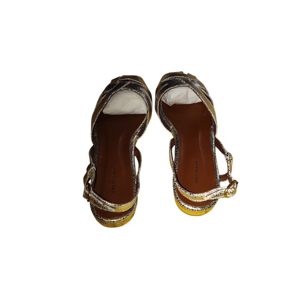 Anonymous Copenhagen Banie Champagne Crackled Metallic Leather Sandal sz8. 53 - Picture 9 of 16